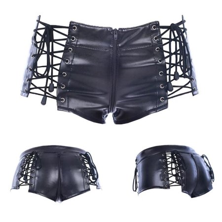 Кожаные женские шорты бдсм