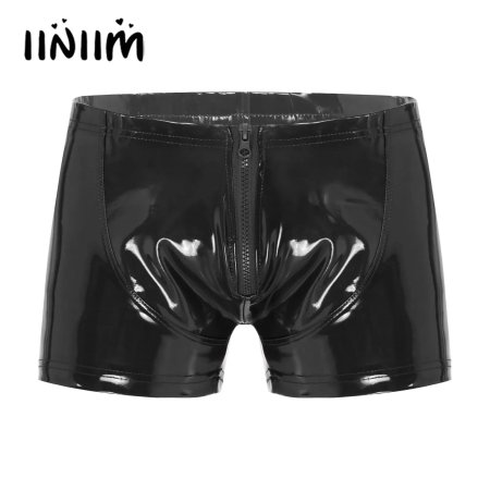 Черные латексные шорты