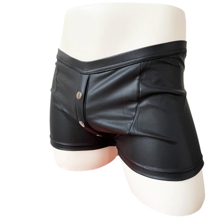 Черные кожаные трусы мужские