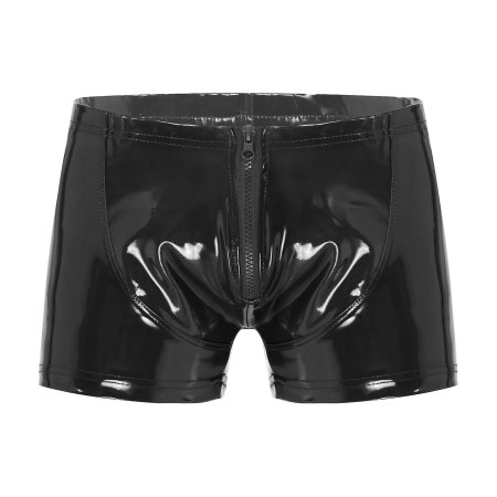 Черные латексные шорты