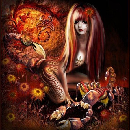 Женщина скорпион картина