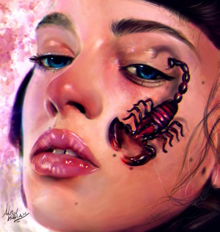 Девушка скорпион арт