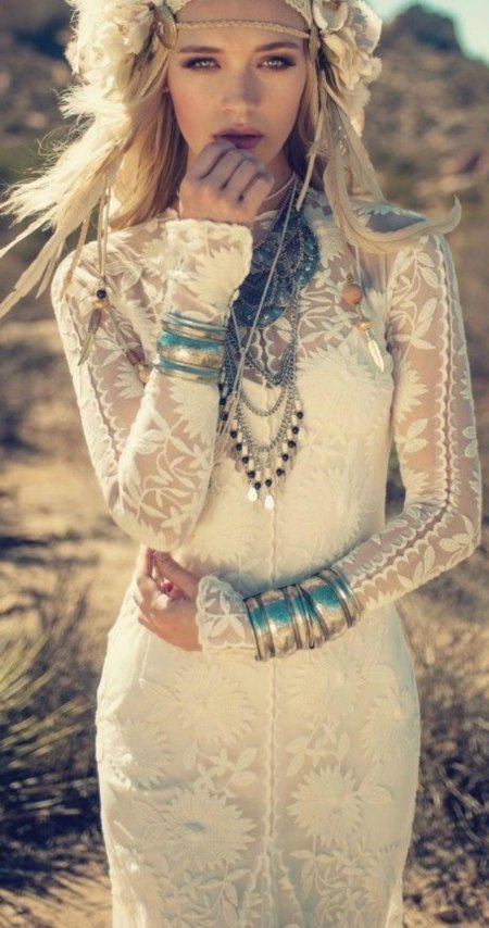 Стиль бохо свадебное платье