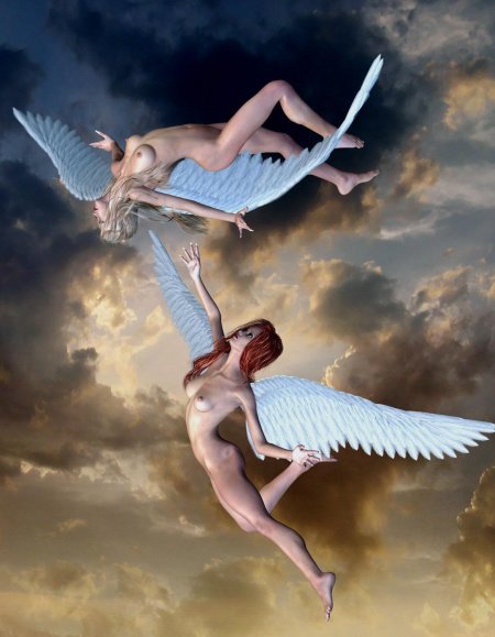 Девушка ангел с крыльями