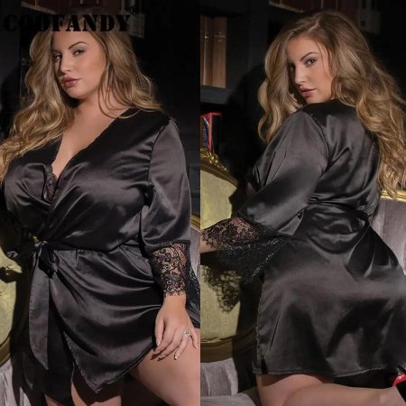 Халат шелковый плюссайс