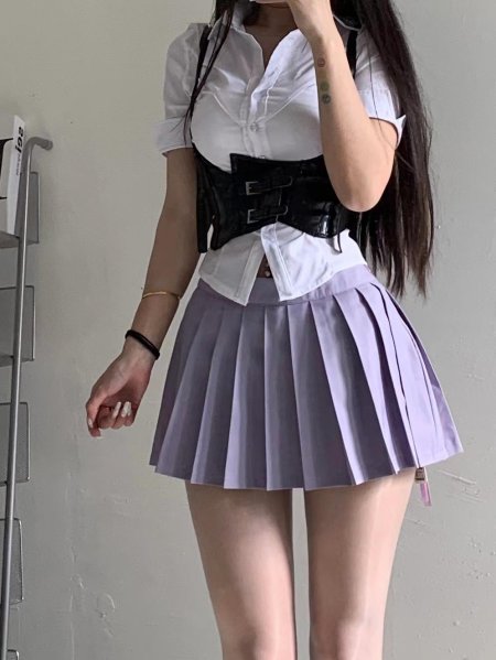 Женская плиссированная юбка с высокой талией