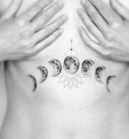 Тату фазы луны