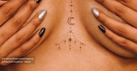 Тату уналоме между грудиной