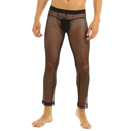 Мужские сетчатые прозрачные длинные брюки