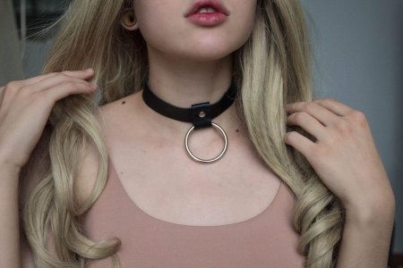 Браслет чокер кожаный