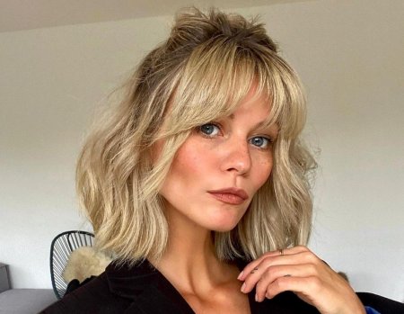 Челка шторка удлиненная