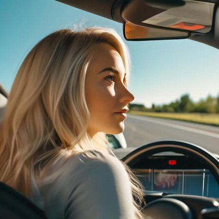 Блондинка за рулем
