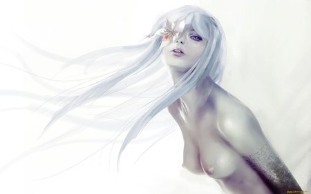 Девушка с белыми волосами арт