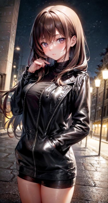 Девушка в кожаном