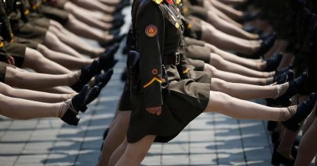 Северная корея девушки маршируют