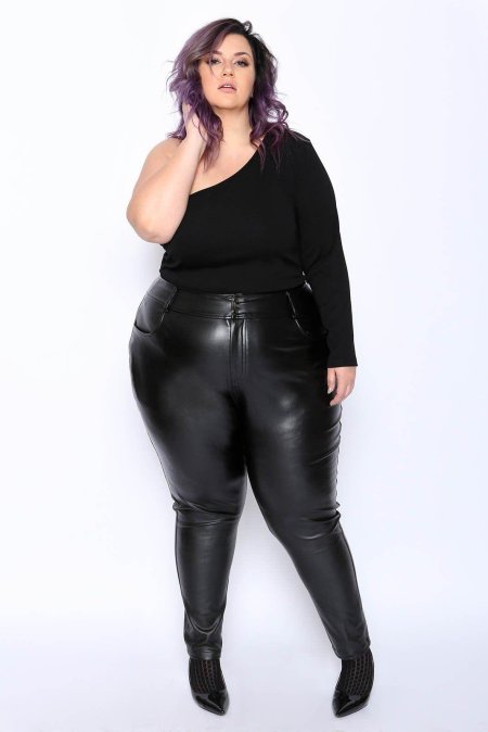 Кожаные брюки женские больших размеров