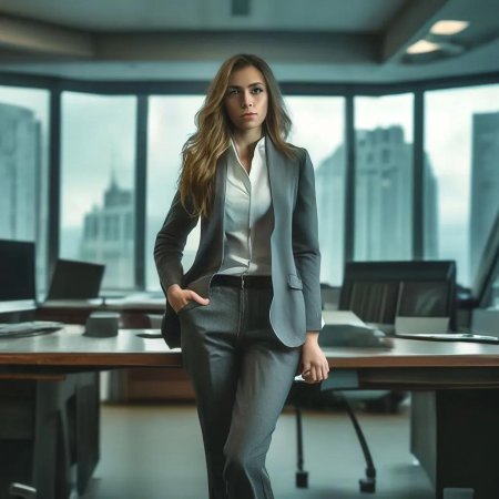 Девушка в офисном костюме