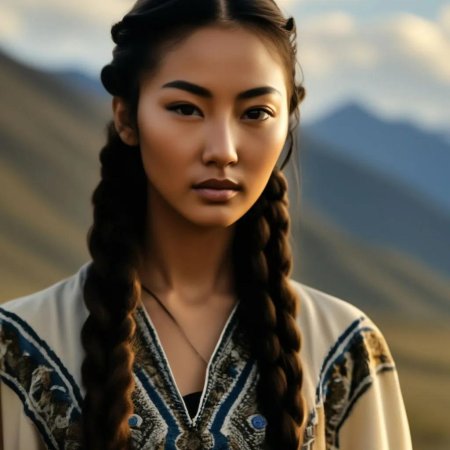 Казашка с косами