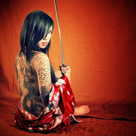 Якудза самурай девушка арт