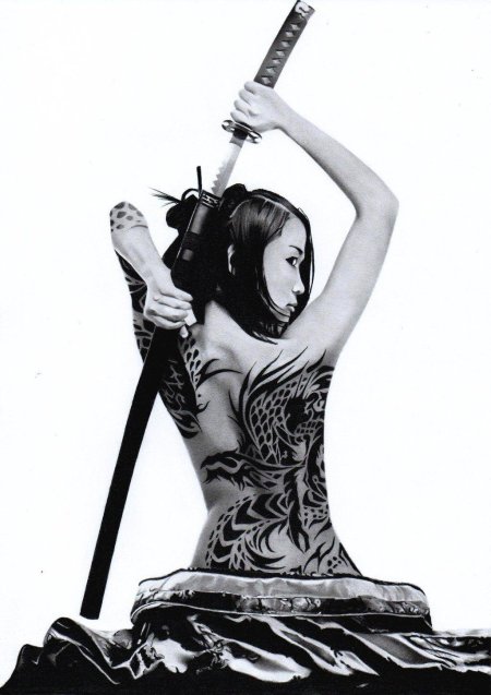 Женщина самурай эскиз