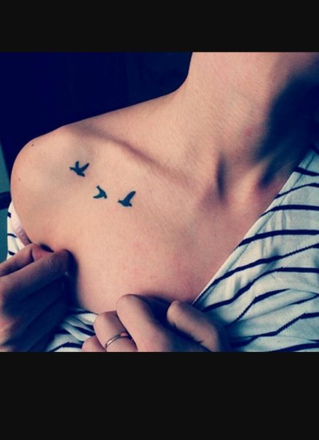 Тату на ключицах для девушек
