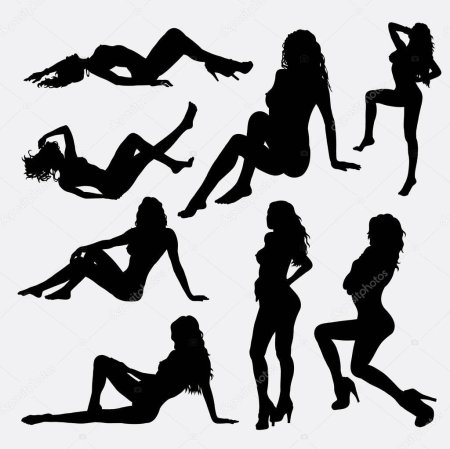 Силуэт секси девушки вектор