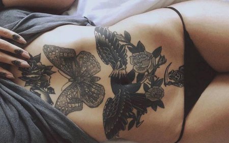 Тату на живот для девушек