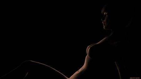 Силуэт голой девушки