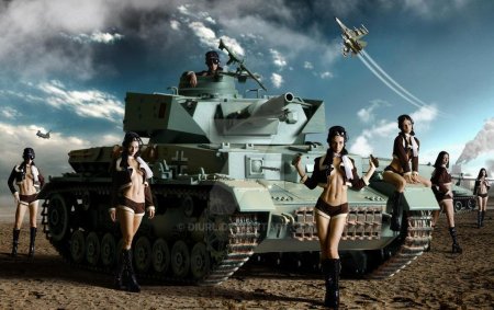 Девушка на танке