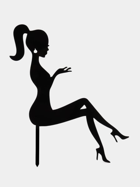 Топпер  сидящая девушка № черный *см