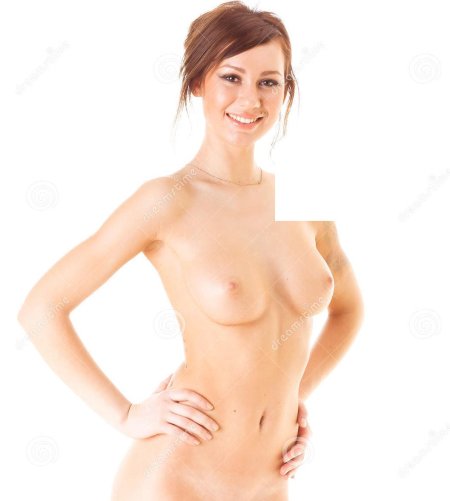 Голая женщина на белом фоне
