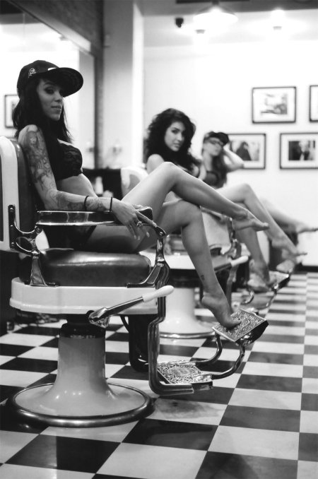 Фотосессия барбера девушки