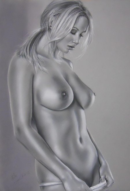 Рисунки карандашом голых женщин