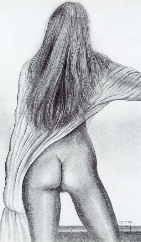 Девушка со спины рисунок карандашом