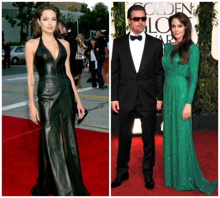 Анджелина джоли и брэд питт в зеленом платье