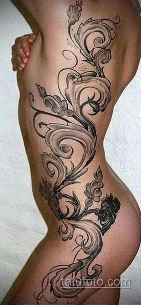 Тату для девушек на боку