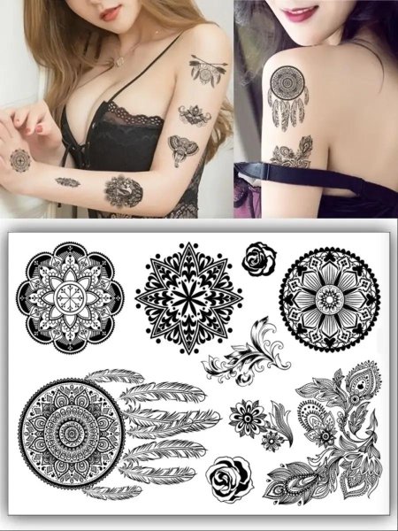 Наклейки для татуировок хной