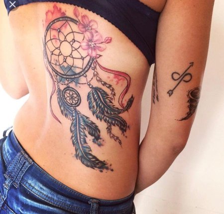 Ловец снов на плече тату