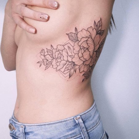 Эскизы тату на ребрах для девушек