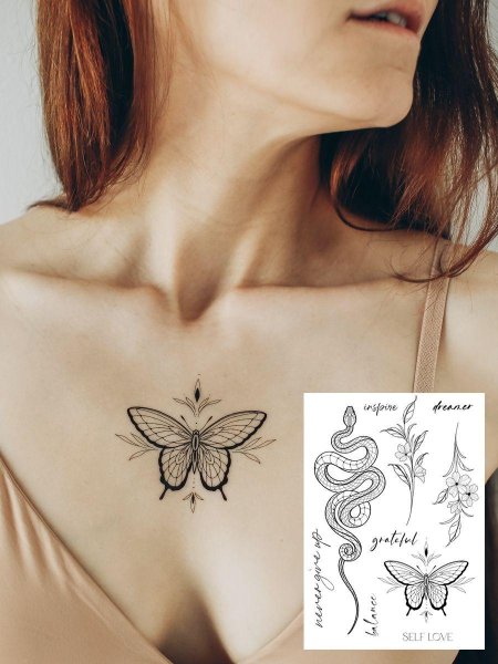 Татуировки переводные временные татушки набор