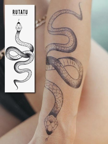 Переводная татуировка змея