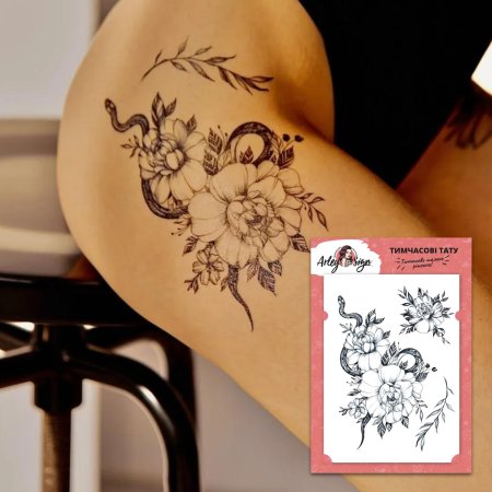 Временное тату цветы