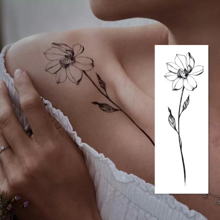 Переводные тату цветы