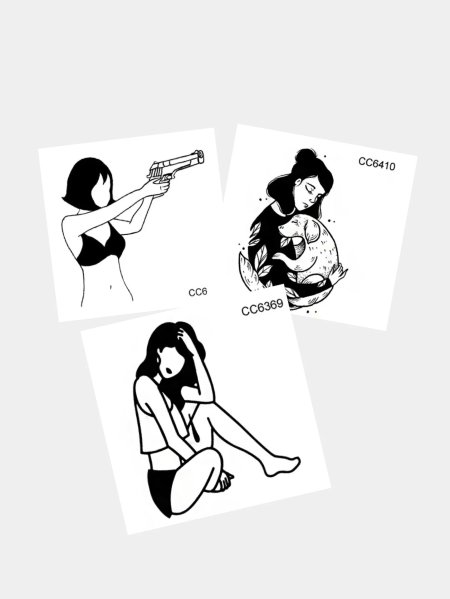 Временная переводная татуировка девушка