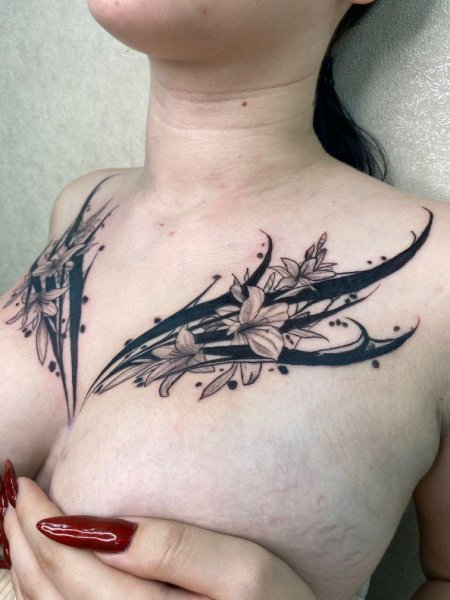 На ключице тату для девушек