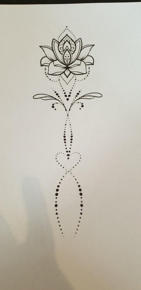 Тату лотос линии