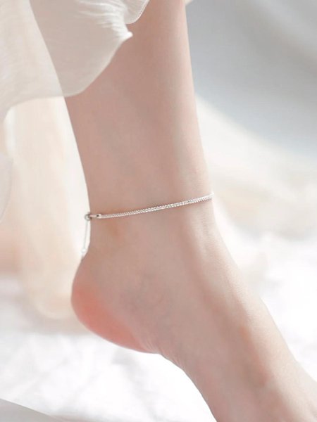 Браслет на ногу из серебра