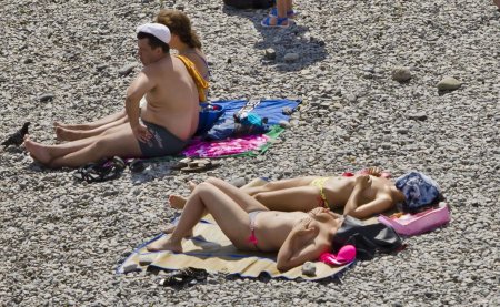 На пляже в сочи