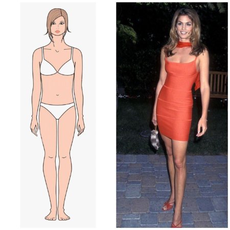 Синди кроуфорд фигура перевернутый треугольник