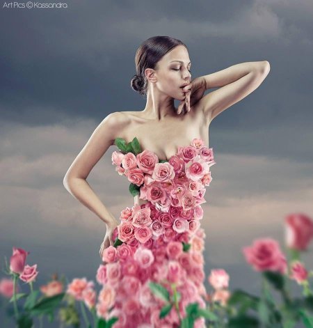 Платье из цветов